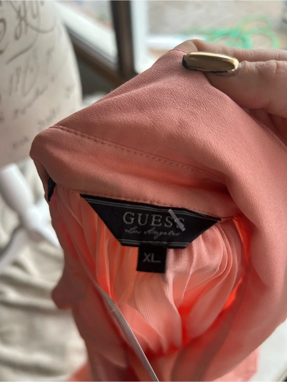 Marciano Light Coral Button-Up Blouse - Picture 3 of 4